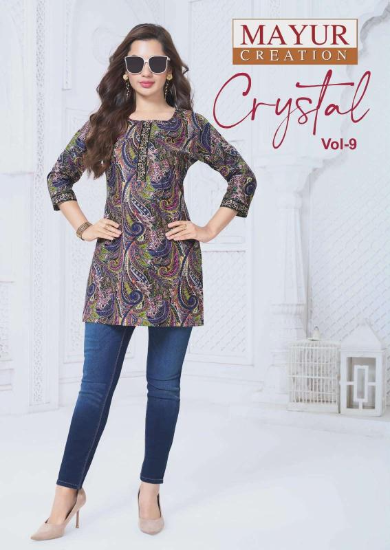 Mayur crystal vol-9 short top wholesale printed kurti online